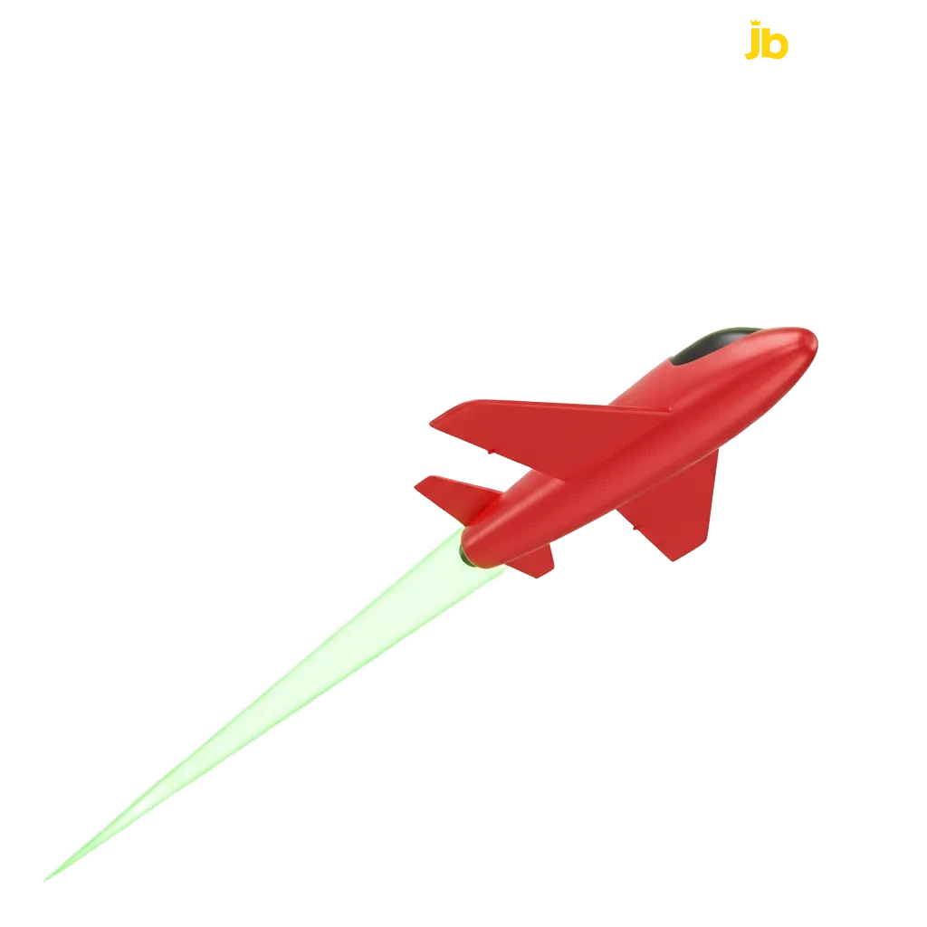 JB Casino Aviator interface with ascending plane, rising multiplier, cash out button, and demo or real money modes.