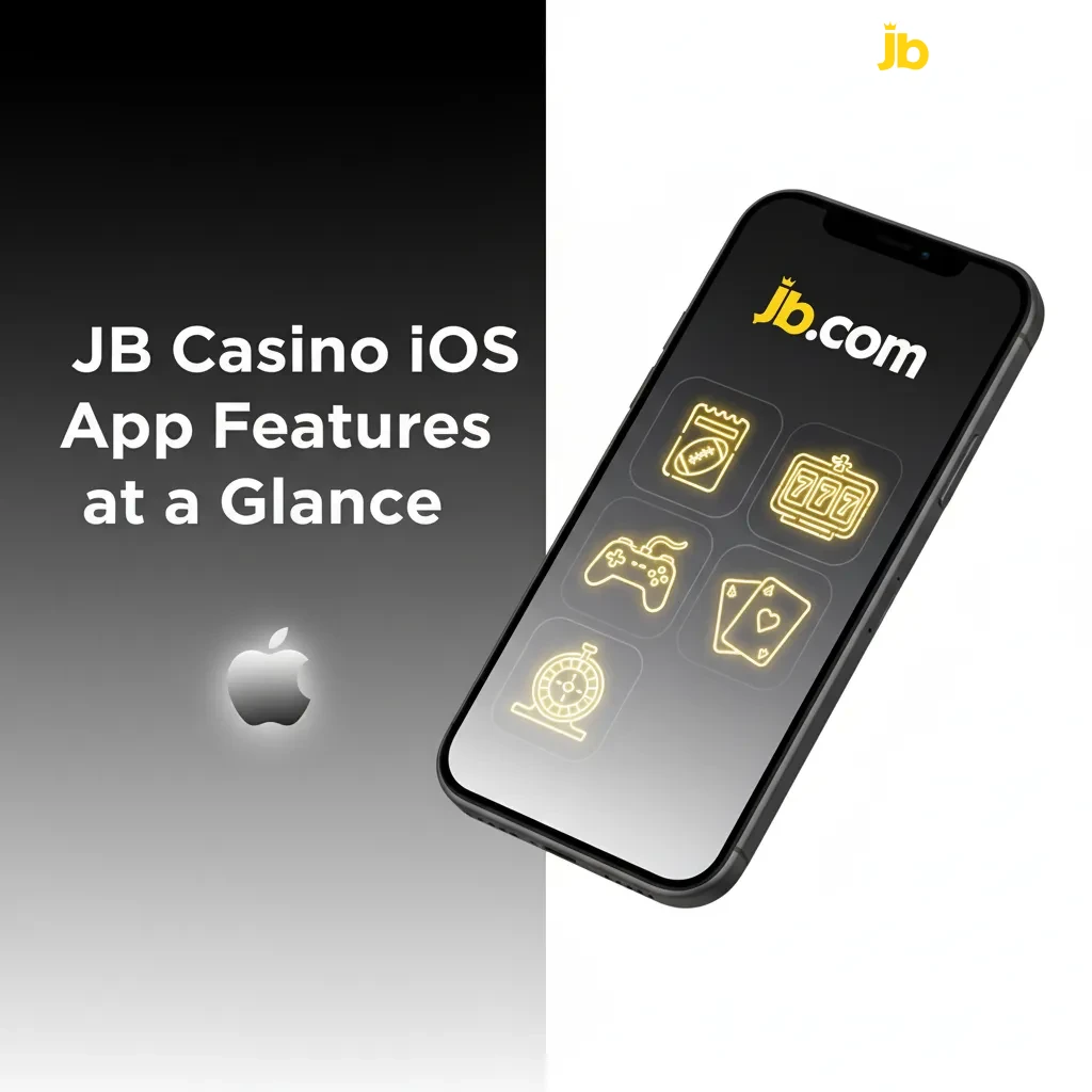 JB Casino iOS app on iPhone and iPad: live betting, casino, secure payments, alerts, Face ID/Touch ID, iOS 12+, 150 MB, free.
