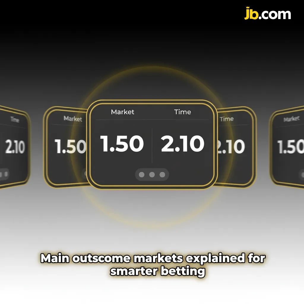 Infographic explaining sports betting outcomes: 1X2, Over/Under, Handicap, Draw No Bet, Both Teams to Score.
