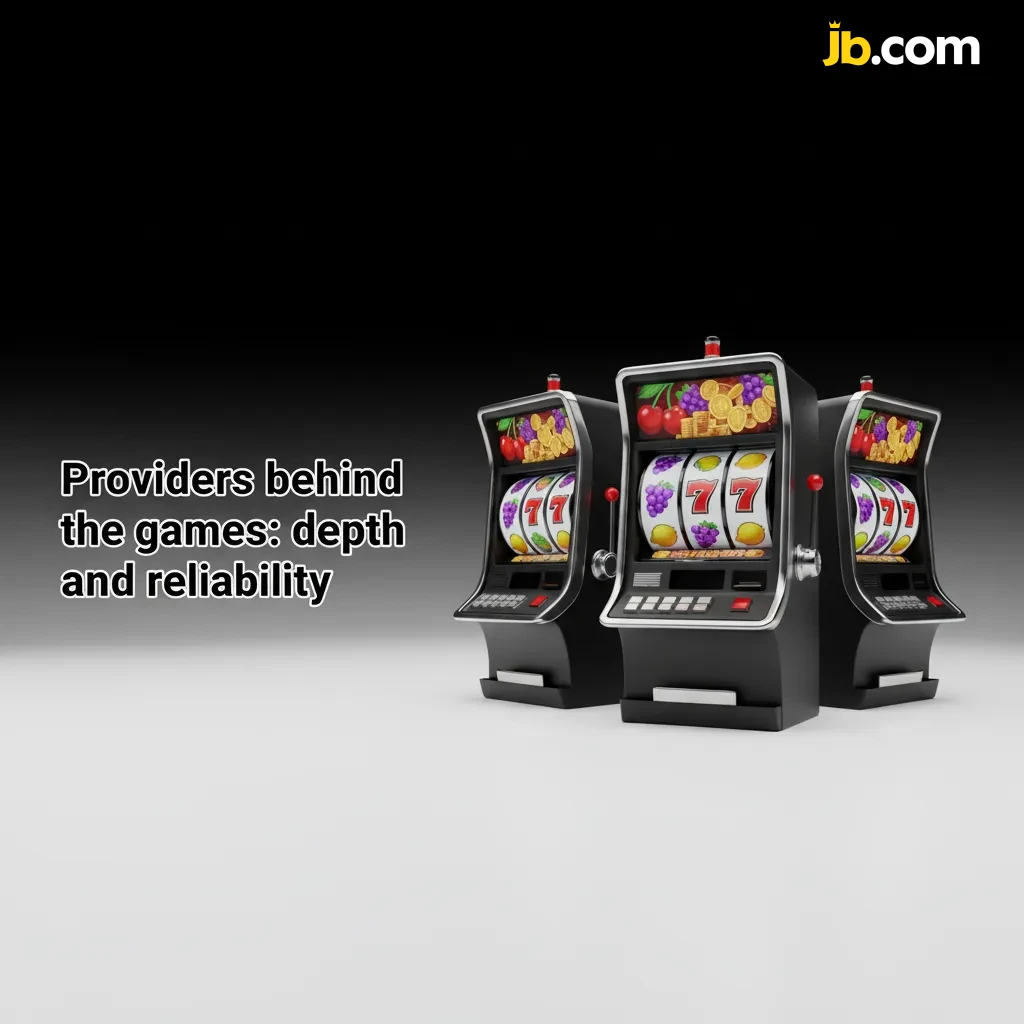 Infographic of 55 game studios showing title counts; highlights variety, licensed RNGs, stable performance and reliability