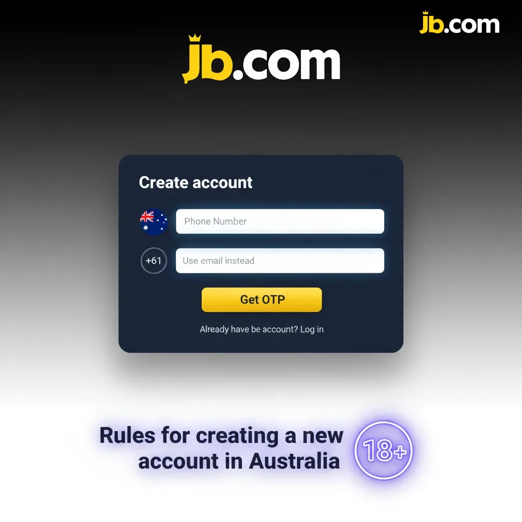 Infographic on Australian account rules: 18+, one account, legal name and address, location limits, KYC verification.